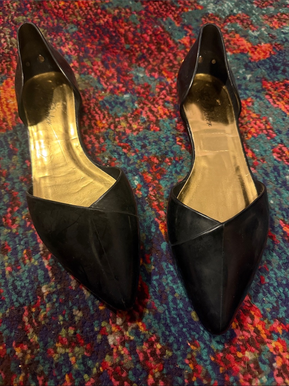 Ted Baker Black Pointed D'Orsay Flats